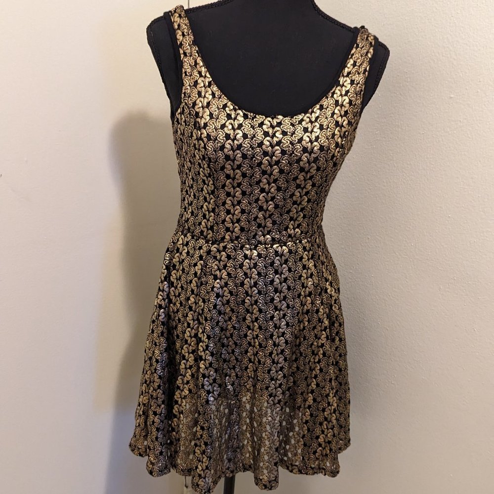 Gold & Black Short Dress